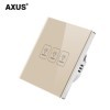 AXUS EU – interrupteur mural tactile, 1/2/3 boutons, 1 voie, en verre cristal blanc et noir trempé, AC 100-220V