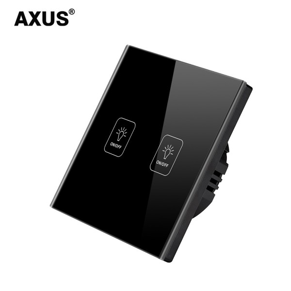 AXUS EU – interrupteur mural tactile, 1/2/3 boutons, 1 voie, en verre cristal blanc et noir trempé, AC 100-220V