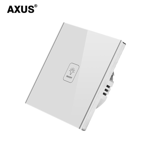 AXUS EU – interrupteur mural tactile, 1/2/3 boutons, 1 voie, en verre cristal blanc et noir trempé, AC 100-220V